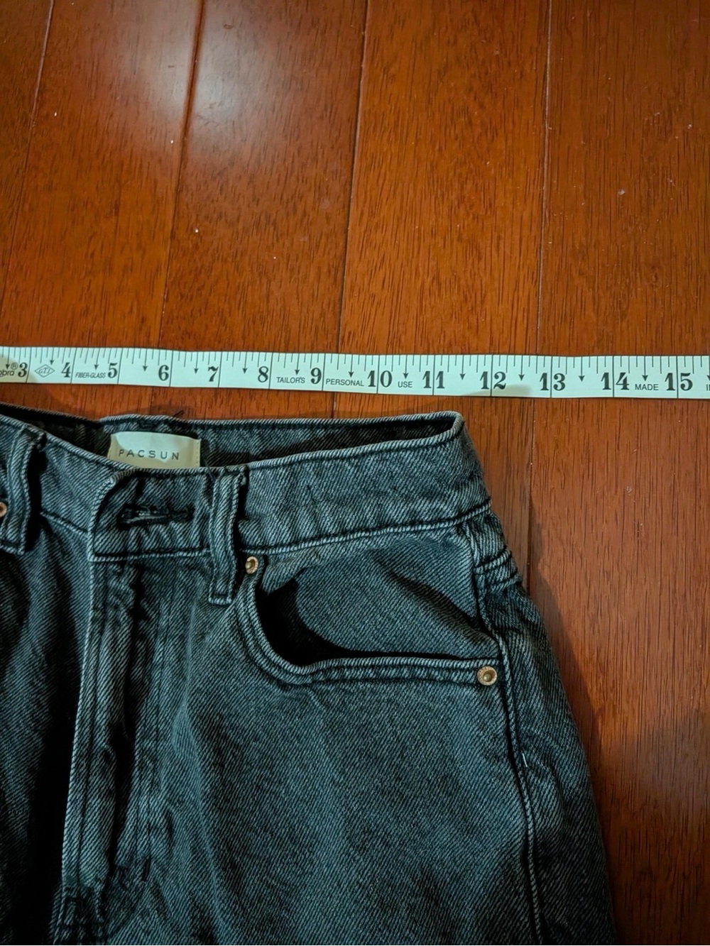 PacSun Nora Wide Leg Black Frayed Hem Jeans Size 25 - Picture 6 of 8
